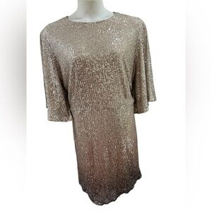 NEW Champagne Ombré Sequin Keyhole Back Dress ~ Size 4X